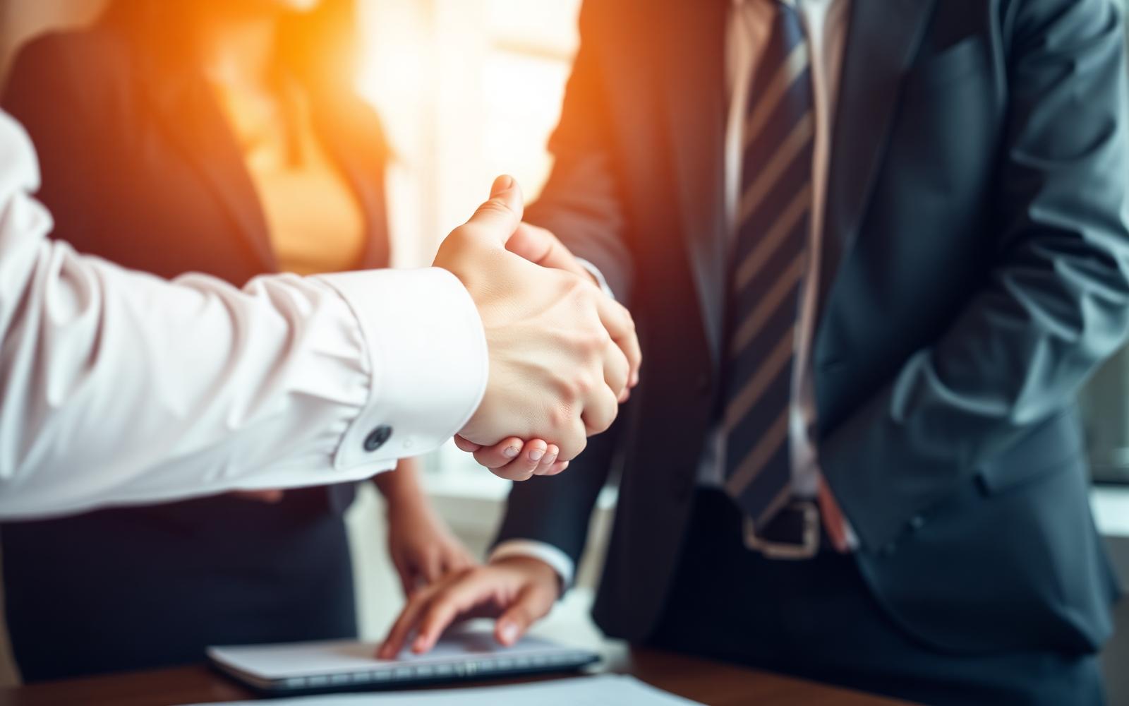Business handshake representing partnership
